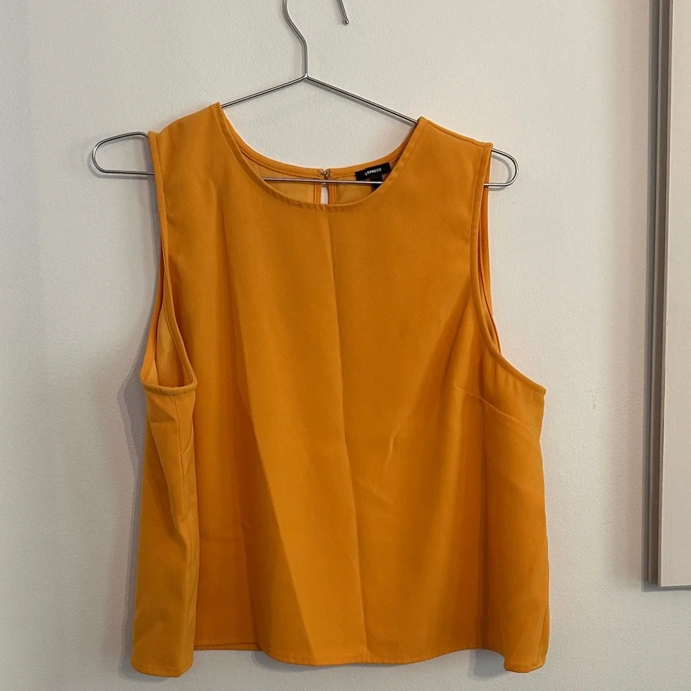 Express Vibrant Orange Sleeveless Blouse - Picture 1 of 3